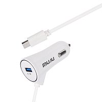 зарядное устройство muju mj-c07 в прикуриватель + кабель usb - micro usb 1м 3,1a (3100ma, 5v)  фото